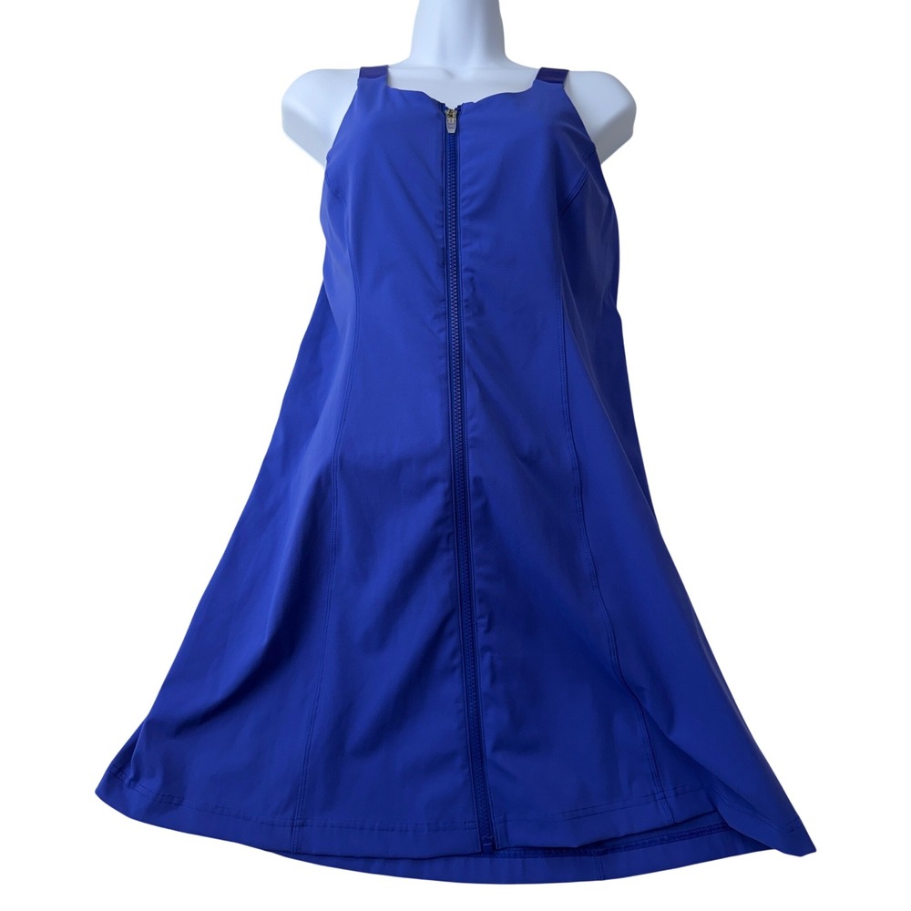 Outdoor Voices Women Lapis Blue Zip Front Exercise Dress Size Small DD Cup